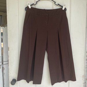 BCX Women's Pleated Crop Pants size 7 in brown